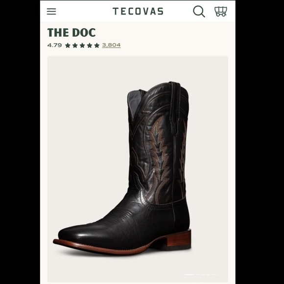 Tecovas “The Doc” Men’s Cowboy Boots Black Sz 11 D - Picture 7 of 7